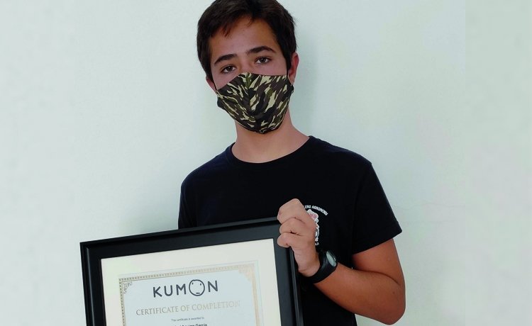 Rafael Aguirre, de 12 años, es el primer alumno concluyente de Kumon en Cartagena